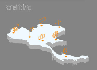 Map Thailand isometric concept.