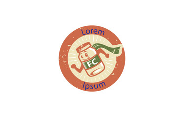 Superhero jar depicting natural food
