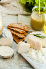 Assorted Cheese Plate with vegetables