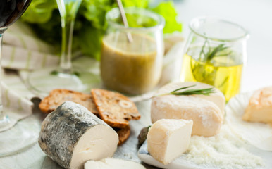 Assorted Cheese Plate with vegetables