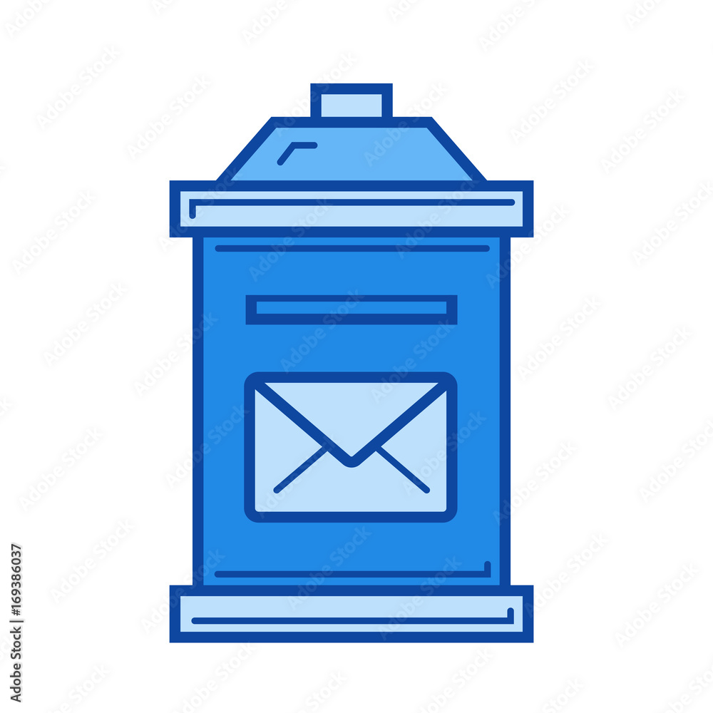 Poster postbox vector line icon isolated on white background. postbox line icon for infographic, website or