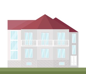 Classic architecture facade of a house. Vector illustration background