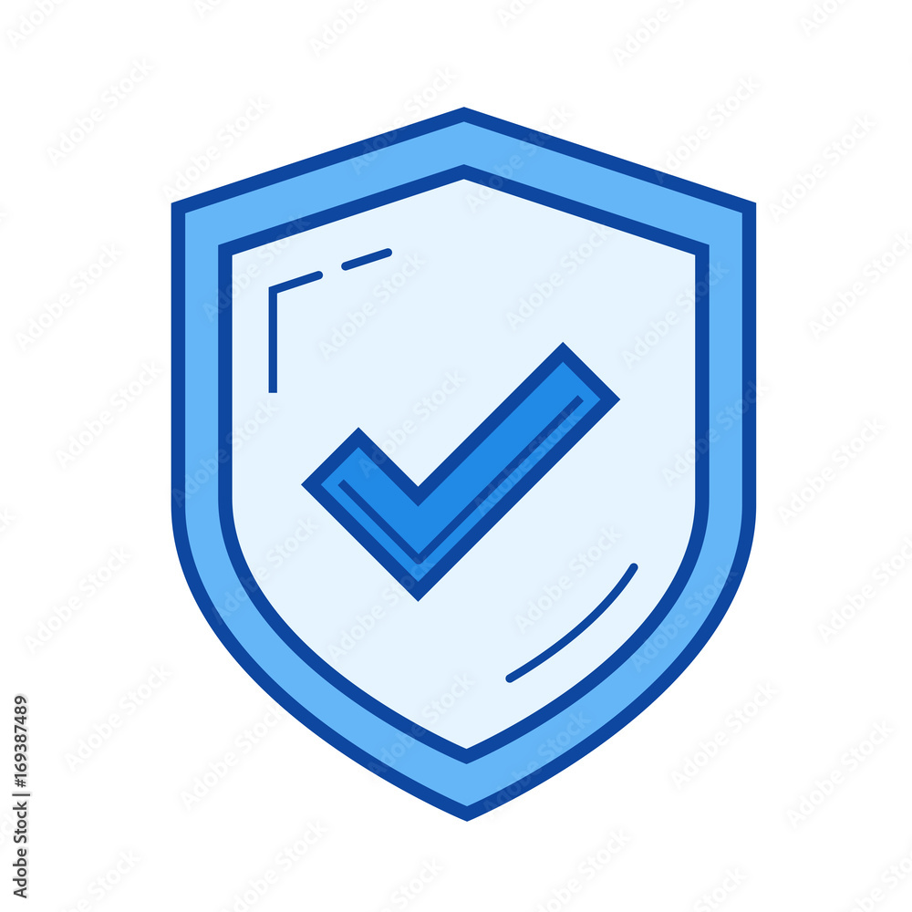Poster data security vector line icon isolated on white background