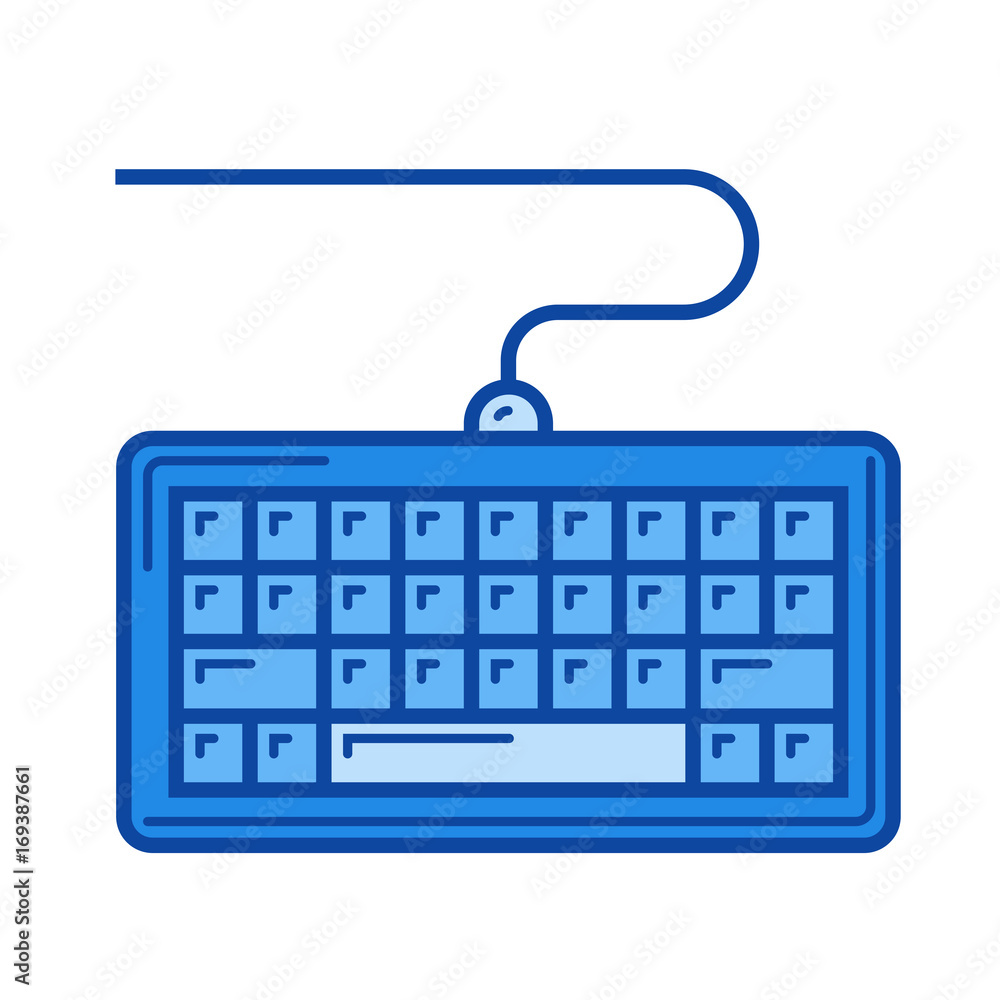 Aufkleber computer keyboard vector line icon isolated on white background. computer keyboard line icon for inf