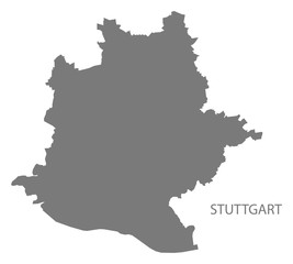 Obraz premium Stuttgart city map grey illustration silhouette shape