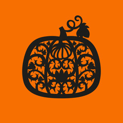 halloween pumpkin frame. Laser cutting template