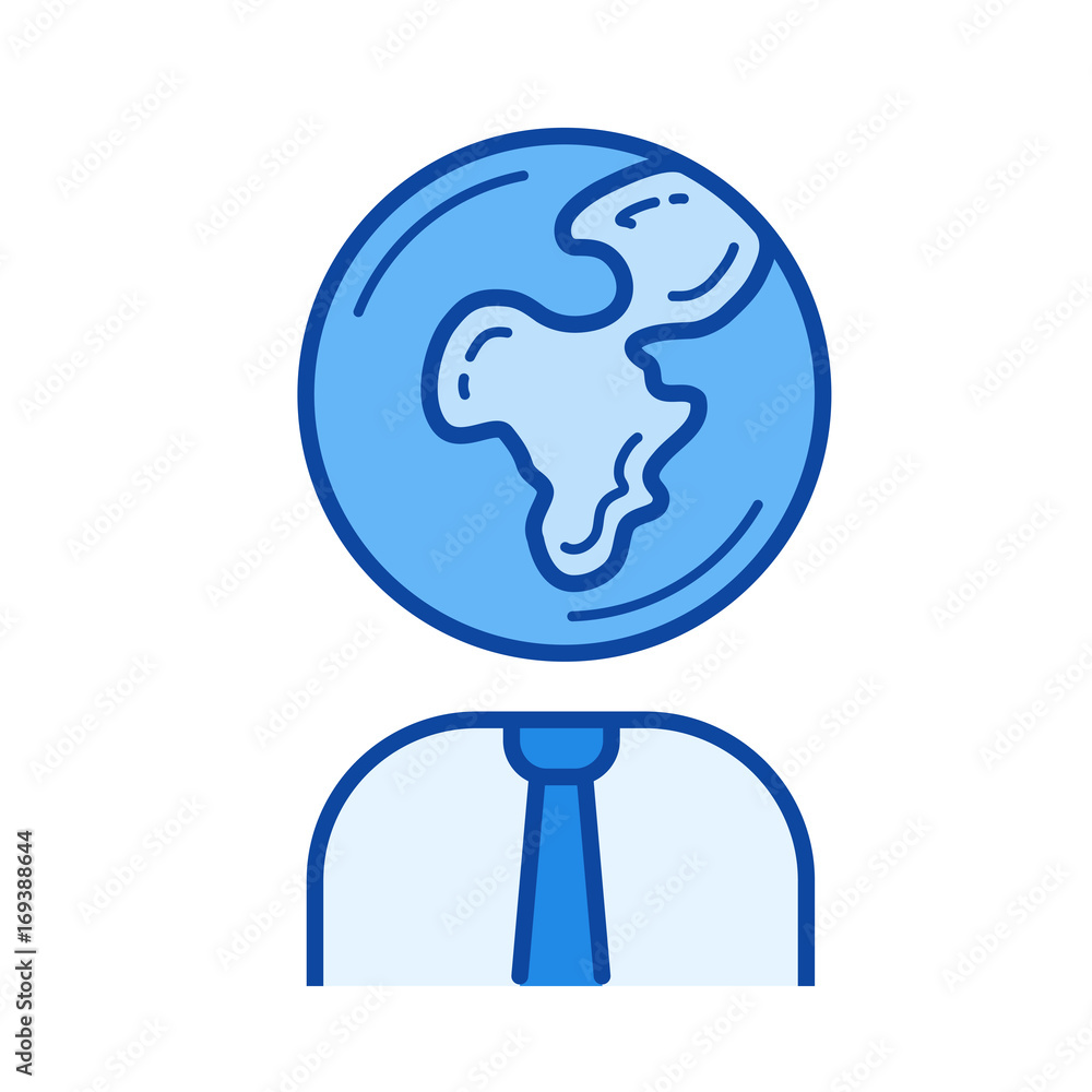 Poster globalization vector line icon isolated on white background. globalization line icon for infographic