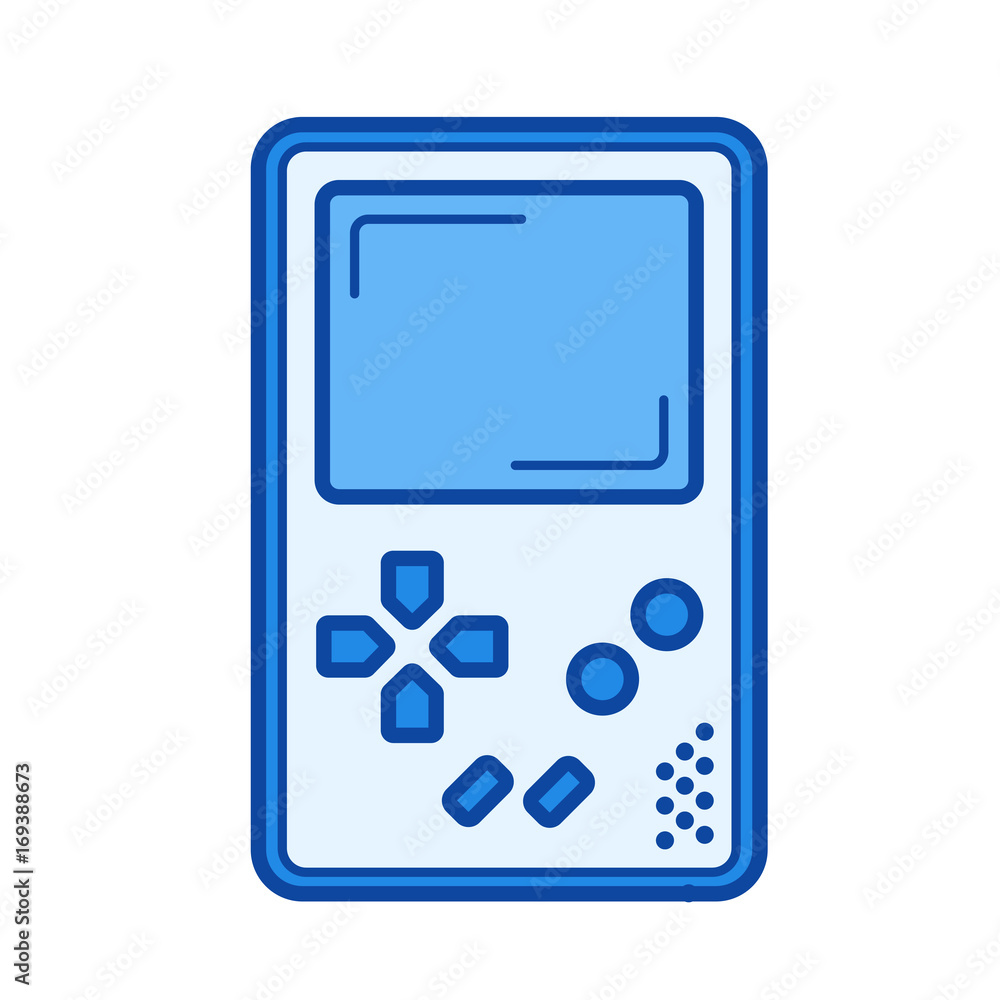 Poster game console vector line icon isolated on white background. game console line icon for infographic, 