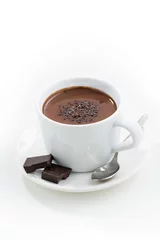 Papier Peint photo Lavable Chocolat chocolat chaud dans une tasse, vertical