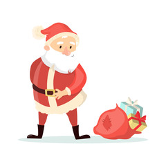 Santa with bag.
