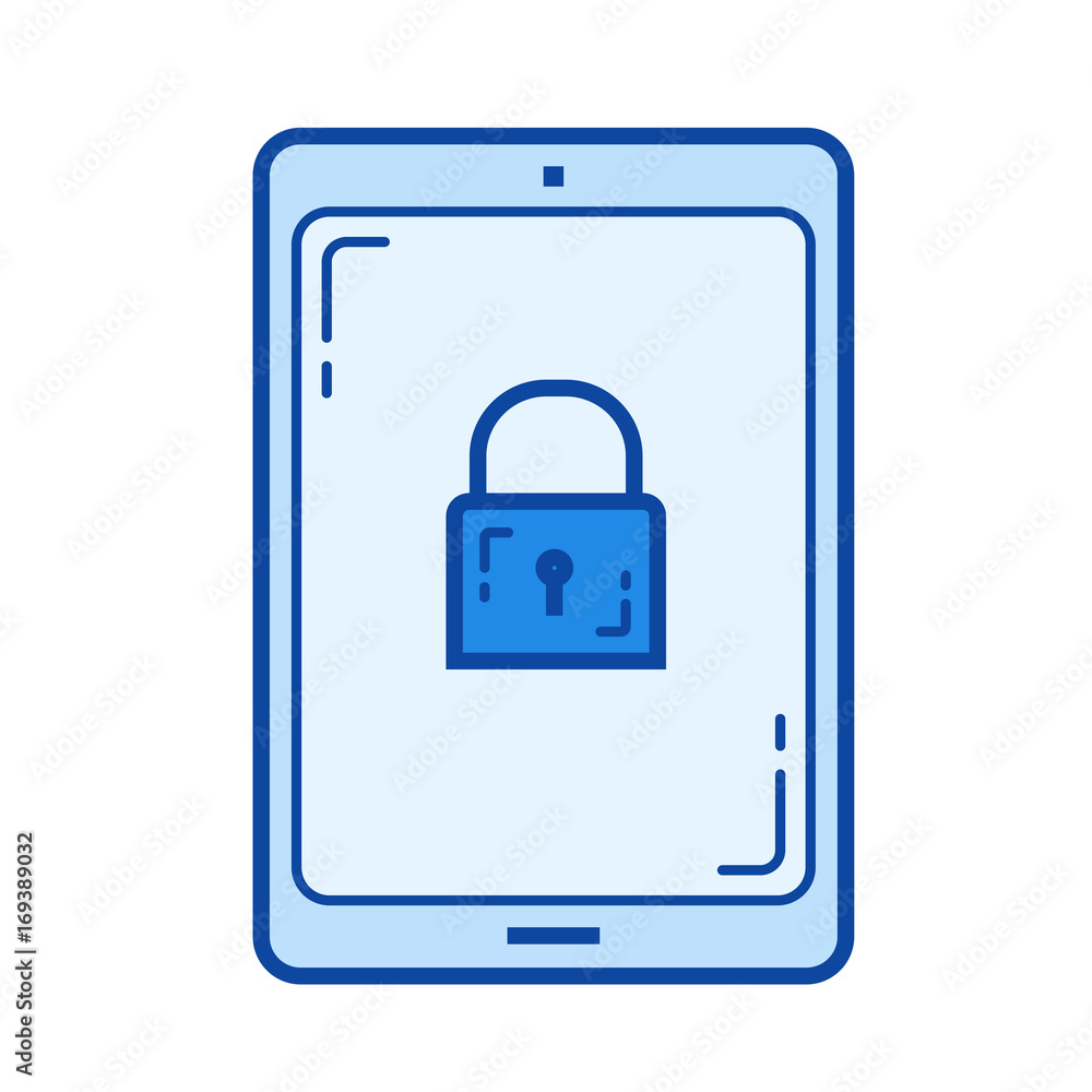 Poster encrypted data vector line icon isolated on white background. encrypted data line icon for infograph
