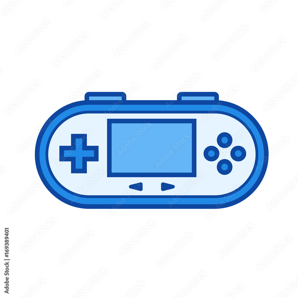 Poster gamepad vector line icon isolated on white background. gamepad line icon for infographic, website or