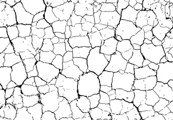 Vector cracked texture of dry earth. Grunge overlay background.