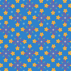 Bright seamless flower pattern for fabric