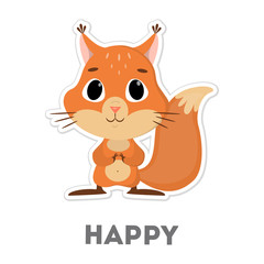 Isolated happy squirrel.