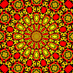 Golden pattern, stained glass figure