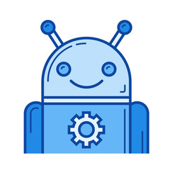 App setup vector line icon isolated on white background. App setup line icon for infographic, website or app. Blue icon designed on a grid system.