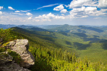 View of Carpathians from the top of Yavirnyk-Gorgan mountain, Ukraine