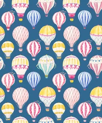 Foto auf Glas Watercolor air baloon pattern © zenina