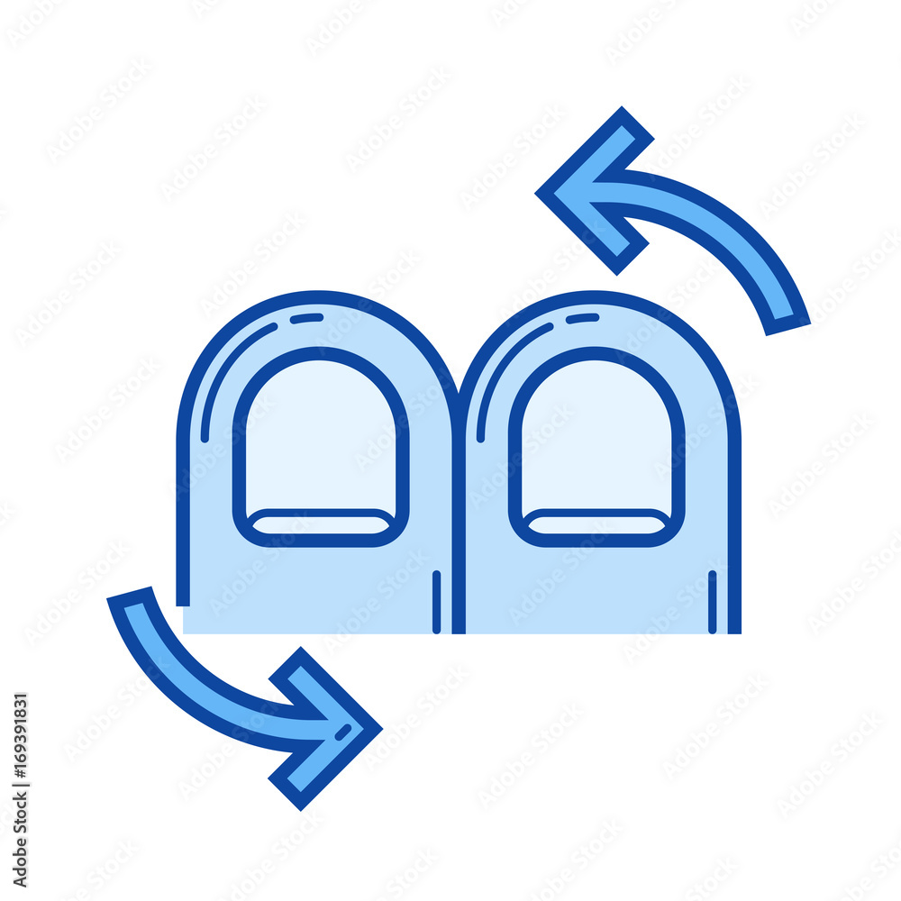 Aufkleber rotate vector line icon isolated on white background. rotate line icon for infographic, website or a