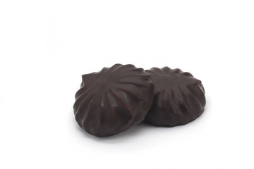 Covered marshmallow on a white background