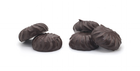 Covered marshmallow on a white background