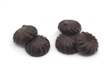 Covered marshmallow on a white background