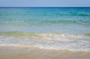 Beautiful waves in the clear sea