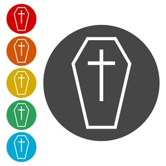 Obraz premium Casket and Cross Icons set - Illustration 