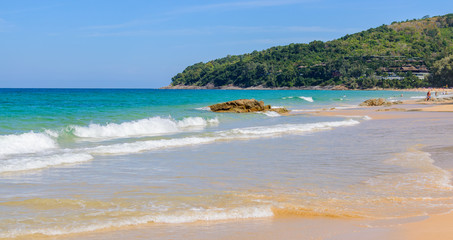 Beautiful waves in the clear sea