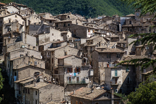 Scanno, Abruzzo, Italy, Europe. View of medieval Scanno village.