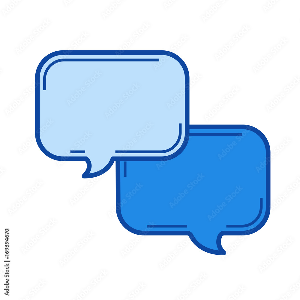 Poster chat vector line icon isolated on white background. chat line icon for infographic, website or app. 