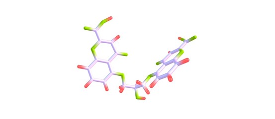 Fototapeta na wymiar Cromoglicic acid molecular structure isolated on white