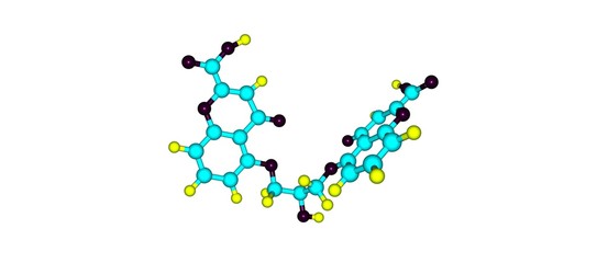 Cromoglicic acid molecular structure isolated on white