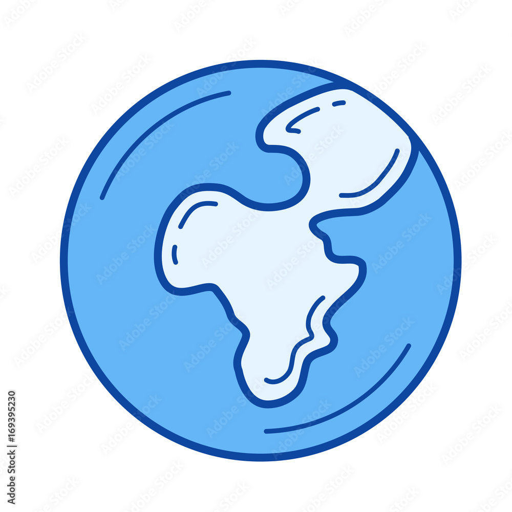 Poster global network vector line icon isolated on white background. global network line icon for infograph