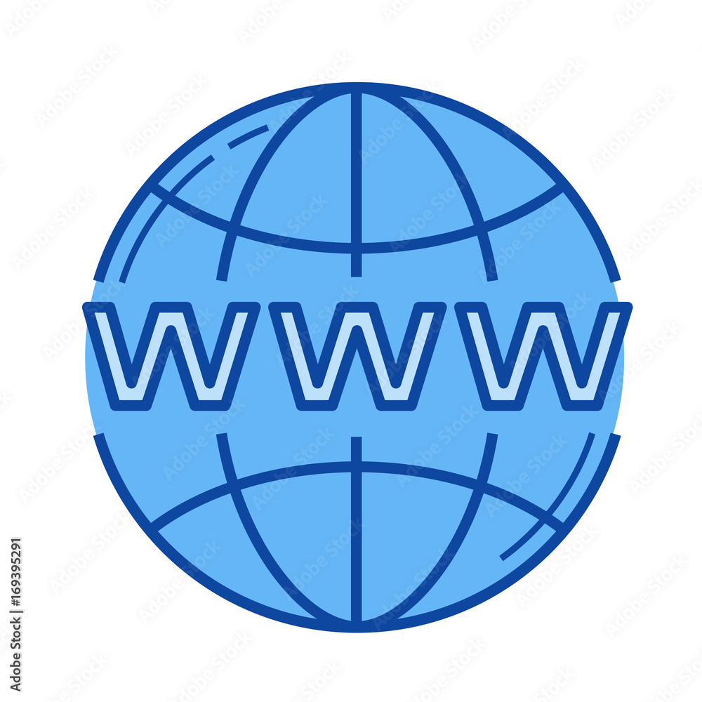 Poster domain vector line icon isolated on white background. domain line icon for infographic, website or a