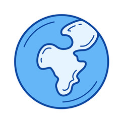 Global network vector line icon isolated on white background. Global network line icon for infographic, website or app. Blue icon designed on a grid system.