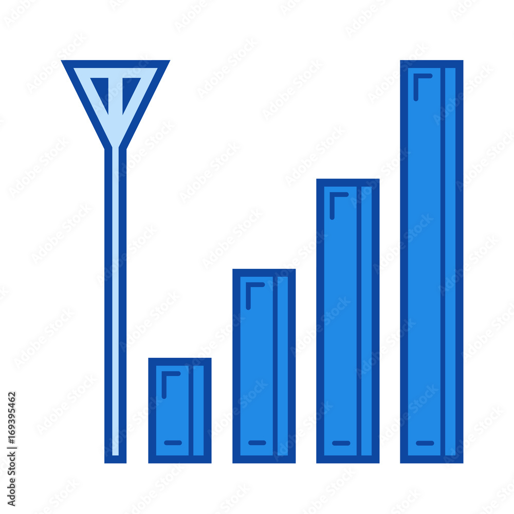 Poster mobile signal vector line icon isolated on white background. mobile signal line icon for infographic