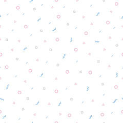 Seamless pattern with geometric elements Pattern hipster style Templates suitable for posters, postcards, fabric or wrapping paper Minimal pattern blue and pink