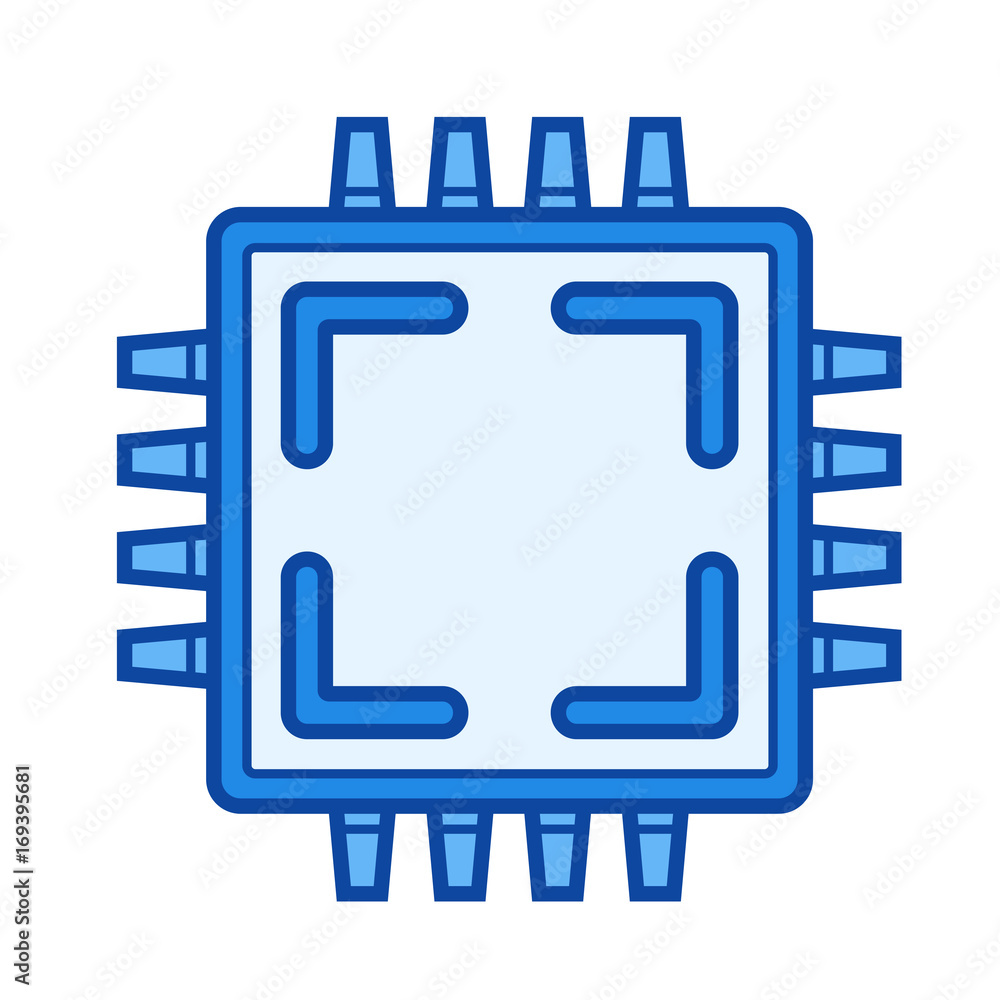Poster circuit board vector line icon isolated on white background. circuit board line icon for infographic