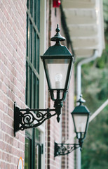 Old lamps on a house exteriors
