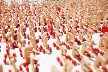 Obraz premium Abstract wooden hearts