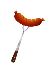 Grillbratwurst
Oktoberfest Bratwurst
Gegrillte Wurst auf Grillgabel
Vektor Illustration isoliert auf weißem Hintergrund