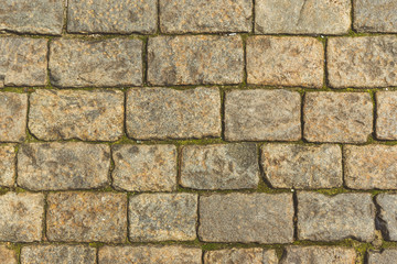 Brown ancient paving stones, vintage stone background, texture
