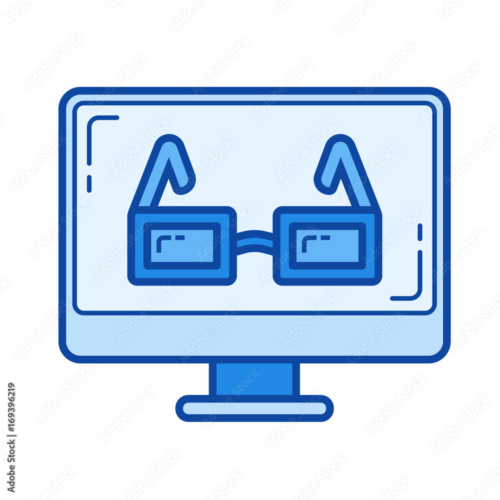 Poster online learning vector line icon isolated on white background. online learning line icon for infogra