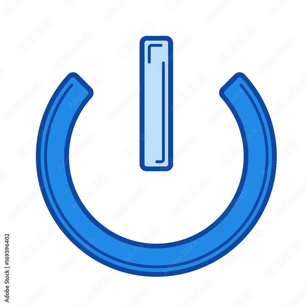 Poster switch on off vector line icon isolated on white background. switch on off line icon for infographic