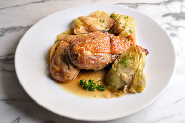 pintade au choux
