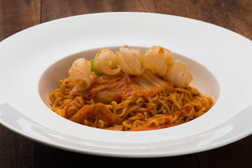 korean kimchi squid ramen