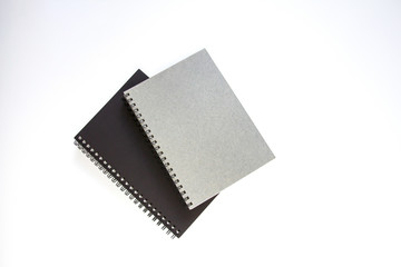 Notebooks on white background.