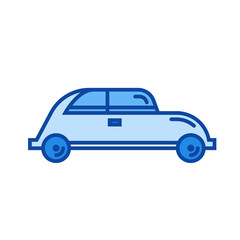 Hatchback car vector line icon isolated on white background. Hatchback car line icon for infographic, website or app. Blue icon designed on a grid system.